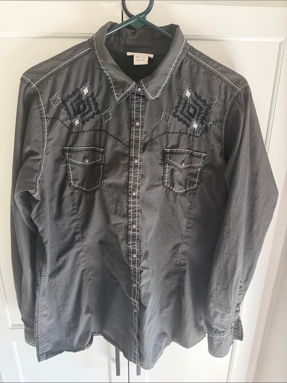 Ariat Charcoal Embroidered Button-Down Shirt